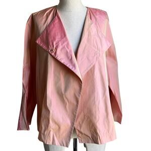 Lafayette 148 Silk Iridescent Cropped Jacket Peach Pink Women’s Medium